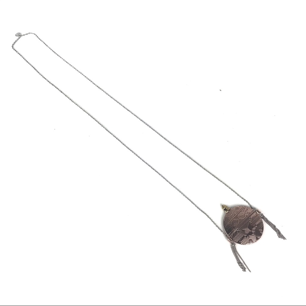 House of Harlow Mosiac Aztec Tassel Long Necklace - Picture 6 of 7